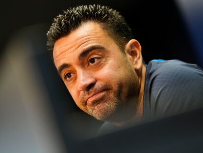 Xavi Hernández, este viernes en la Ciudad Deportiva del Barcelona.