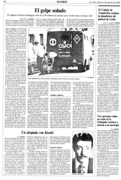 Página dedicada a analizar el robo en EL PAÍS.