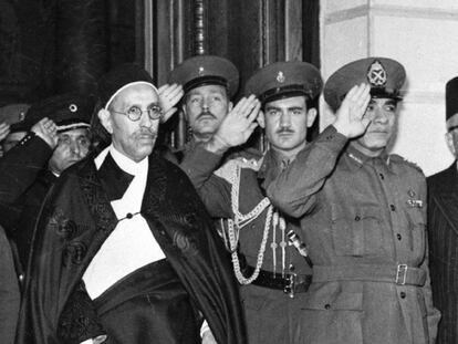 El rey Idris al Senussi, en El Cairo en 1952.