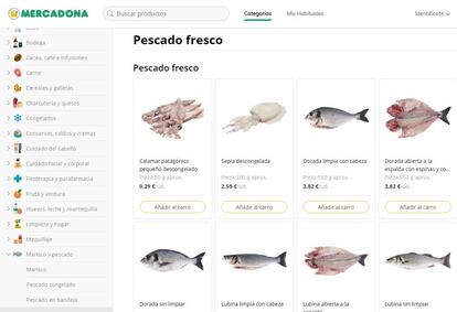 Aspecto de la nueva web de Mercadona