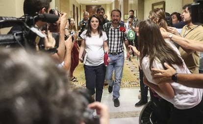 Irene Montero y Pablo Iglesias, en el Congreso el pasado 5 de julio.