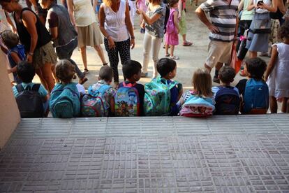 L'escola Bogatell de Barcelona aquest matí.