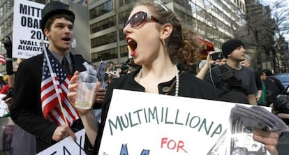Indignados del movimiento 'Occupy Wall Street' en Nueva York.