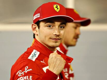 Charles Leclerc tras lograr la 'pole' en Bahréin. 