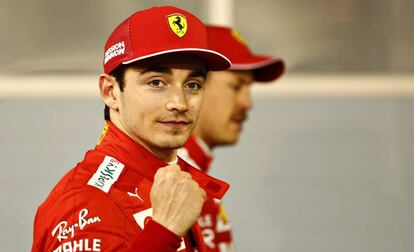 Charles Leclerc tras lograr la 'pole' en Bahréin.