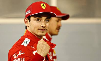 Charles Leclerc tras lograr la 'pole' en Bahréin. 