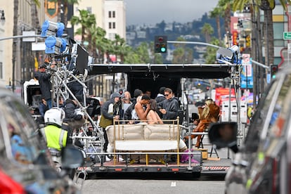 Heidi Klum, el pasado marzo rodando en Hollywood ‘Germany's Next Top Model’.
