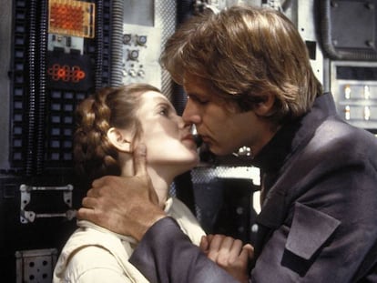 Carrie Fisher y Harrison Ford en &#039;La guerra de las galaxias: El imperio contraataca&#039; (1980). 