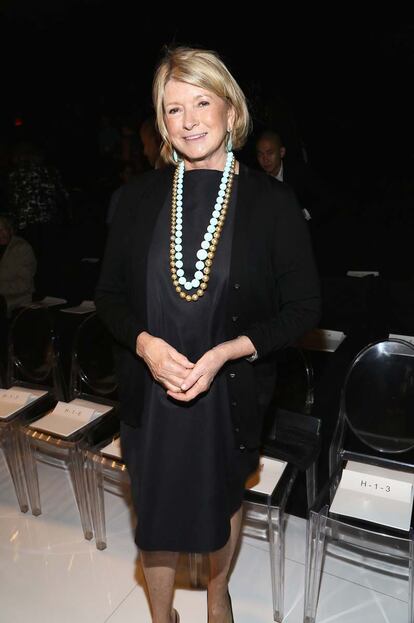 Martha Stewart de riguroso negro en el desfile de Ralph Rucci.