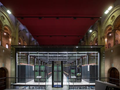 El superordenador MareNostrum, ubicado en las instalaciones del Barcelona Supercomputing Center - Centro Nacional de Supercomputación (BSC-CNS).