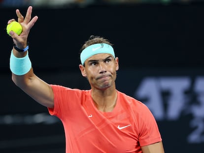 Nadal, en enero durante un partido en Brisbane.