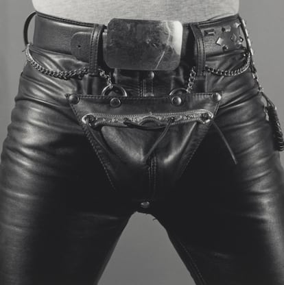 Robert Mapplethorpe, Leather Crotch (1980). Pode ser visto no MoMA, Museu de Arte Moderna de Nova York.
