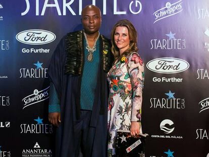 Marta Luisa de Noruega y su pareja, el chamán Durek Verret, en la gala Starlite, en Marbella.