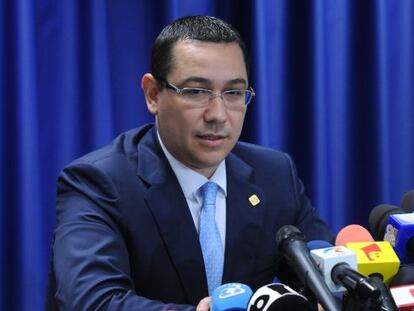 Victor Ponta speaks en el Consejo Europeo de Bruselas. 