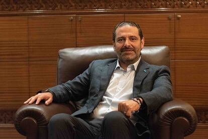 Saad Hariri, este miércoles durante la entrevista en su casa de Beirut.