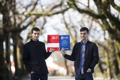 Nabor Gonz&aacute;lez Fari&ntilde;as, dirigente de las Xuventudes Socialistas de Galicia, y su hermano Adri&aacute;n, l&iacute;der de Nuevas Generaciones de Ourense.