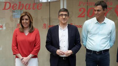 Debate entre los tres candidatos que participan en las elecciones primarias a la Secretaría General del PSOE.