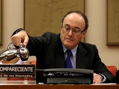 Bank of Spain governer Luis Mar&iacute;a Linde during a recent appearance in Congress. 