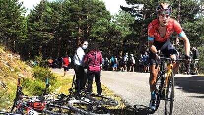 Landa, camino de su última victoria, la Vuelta a Burgos de 2021.