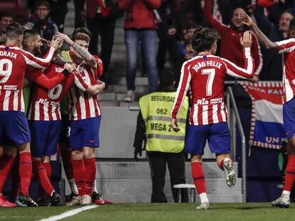 Jorge Resurreccion KOKE (Atletico de Madrid)  celebrates his goal which made it (2,1)   La Liga match between Atletico de Madrid vs Villerreal CF at the Wanda Metropolitano stadium in Madrid, Spain, February 23, 2020 .