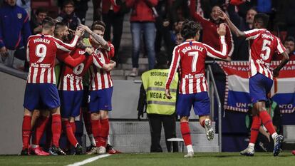 Jorge Resurreccion KOKE (Atletico de Madrid) celebrates his goal which made it (2,1) La Liga match between Atletico de Madrid vs Villerreal CF at the Wanda Metropolitano stadium in Madrid, Spain, February 23, 2020 .
