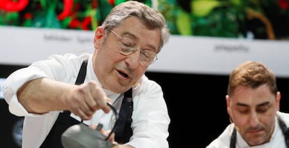 Los cocineros Joan y Jordi Roca, durante su presentación en Madrid Fusión.