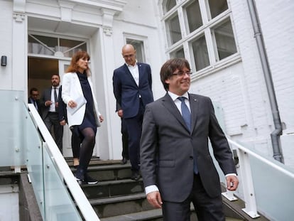 El president de la Generalitat, Carles Puigdemont, en la inauguración de la delegación del Gobierno catalán en Copenhague en 2017.