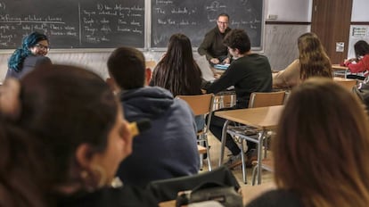 Alumnos de un instituto de Valencia.