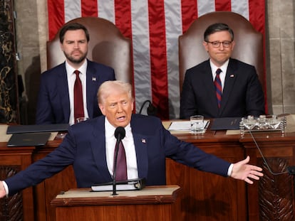 Donald Trump habla ante el Congreso, el 4 de marzo.