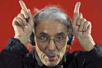 Boualem Sansal, ayer en la Feria del Libro de Fráncfort.