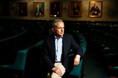 Antonio Abril,  presidente de los consejos sociales de las universidades, en el rectorado de la Universidad Politécnica de Madrid.