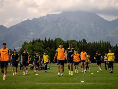 La selección de Ucrania, en Eslovenia.