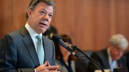 Santos, este jueves, en un acto ante magistrados.
