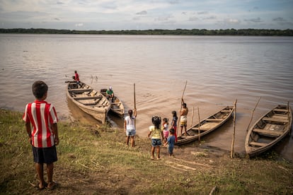 Habitantes de la comunidad La Libertad, en el Amazonas colombiano.