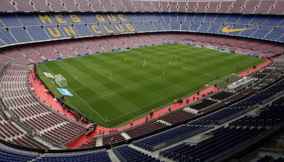 El Camp Nou durant el Barça-Las Palmas, que es va jugar sense públic.