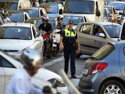 Atasco en el d&iacute;a sin coches celebrado en Valencia el pasado septiembre.