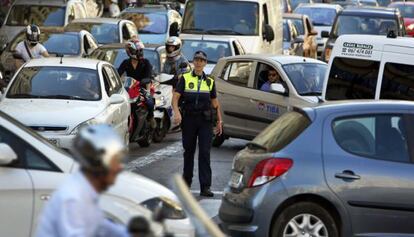 Atasco en el d&iacute;a sin coches celebrado en Valencia el pasado septiembre.