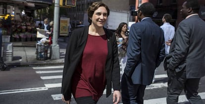 Ada Colau en su viaje a Nueva York la semana pasada.