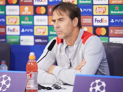 Julen Lopetegui, en la rueda de prensa previa oficial del duelo de Champions del Sevilla ante el Dortmund.