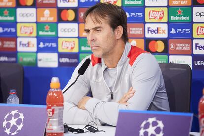 Julen Lopetegui, en la rueda de prensa previa oficial del duelo de Champions del Sevilla ante el Dortmund.