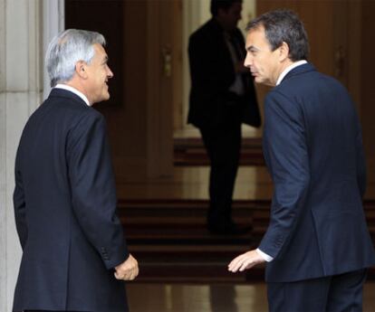 Zapatero recibe al presidente de Chile, Sebastián Piñera, en La Moncloa.