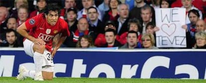 Carlos Tévez, durante el partido de la Liga de Campeones contra el Arsenal.