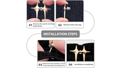 Trouser pins on white background