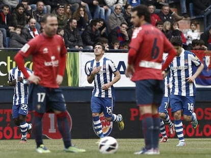 Héctor Moreno celebra el gol ante Osasuna 