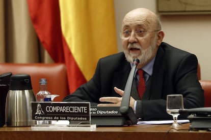 El presidente del CIS, José Félix Tezanos, el pasado 5 de noviembre en una comparecencia en el Congreso de los Diputados. EFE/ Mariscal POOL
