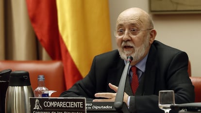 El presidente del CIS, José Félix Tezanos, en una comparecencia en el Congreso.