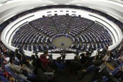 Interior de la sede del Parlamento Europeo, en Estrasburgo.