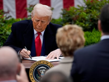 Donald Trump en Washington, este miércoles.