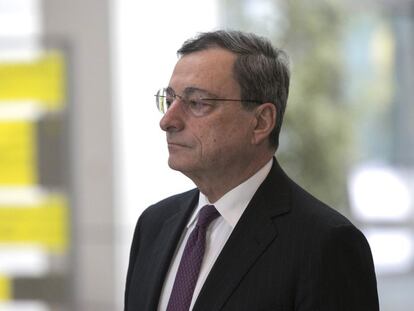 El presidente del eurobanco, Mario Draghi, en Frankfurt (Alemania), el 19 de enero de 2016. 