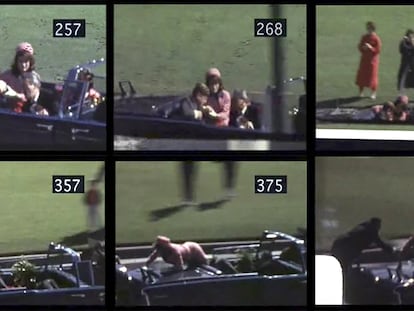 En la imagen, seis fotogramas de la filmación de Abraham Zapruder del asesinato de John Kennedy el 22 de noviembre de 1963.